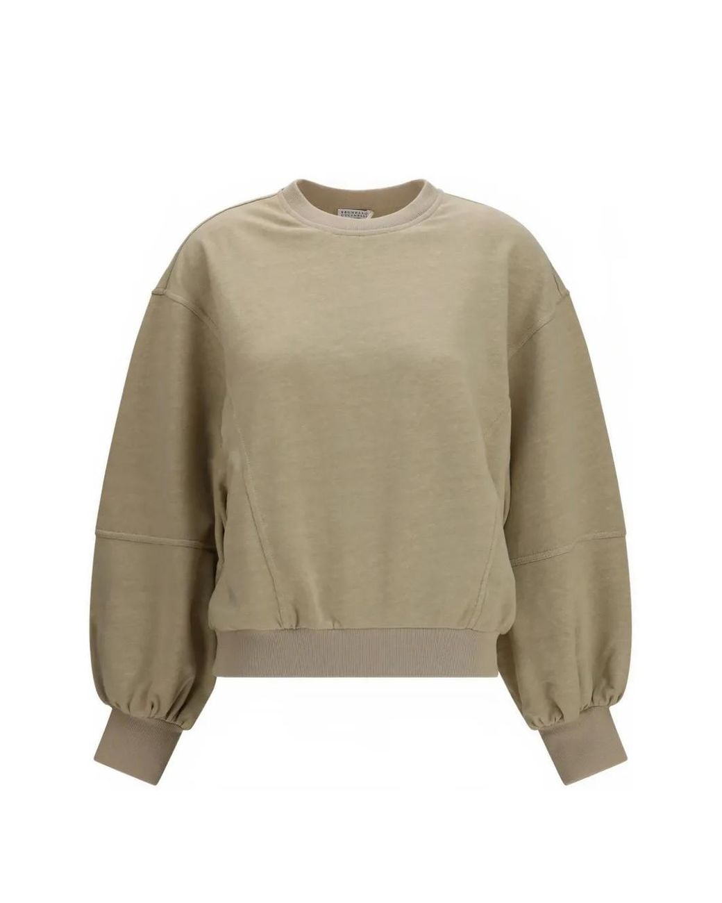 Brunello Cucinelli Natural Balloon-Sleeve Sweatshirt