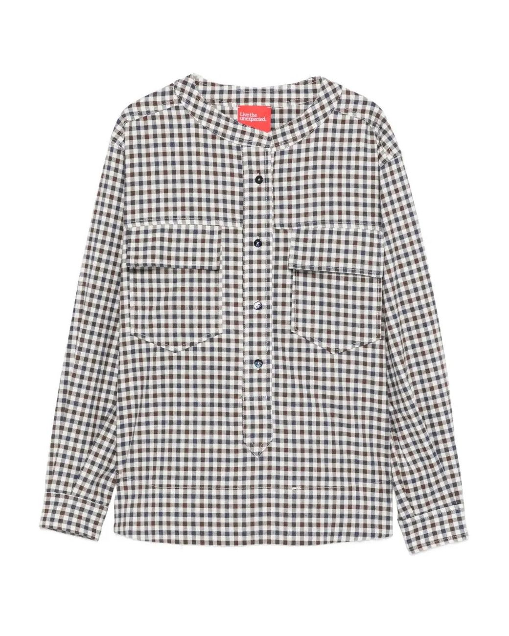 ..,merci White Check-Print Shirt