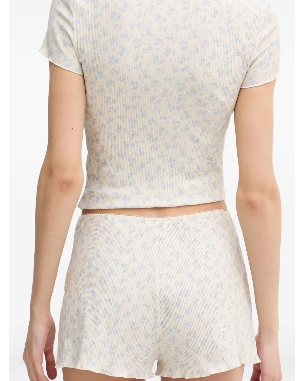 Guess White Floral-Print Pyjamas Set