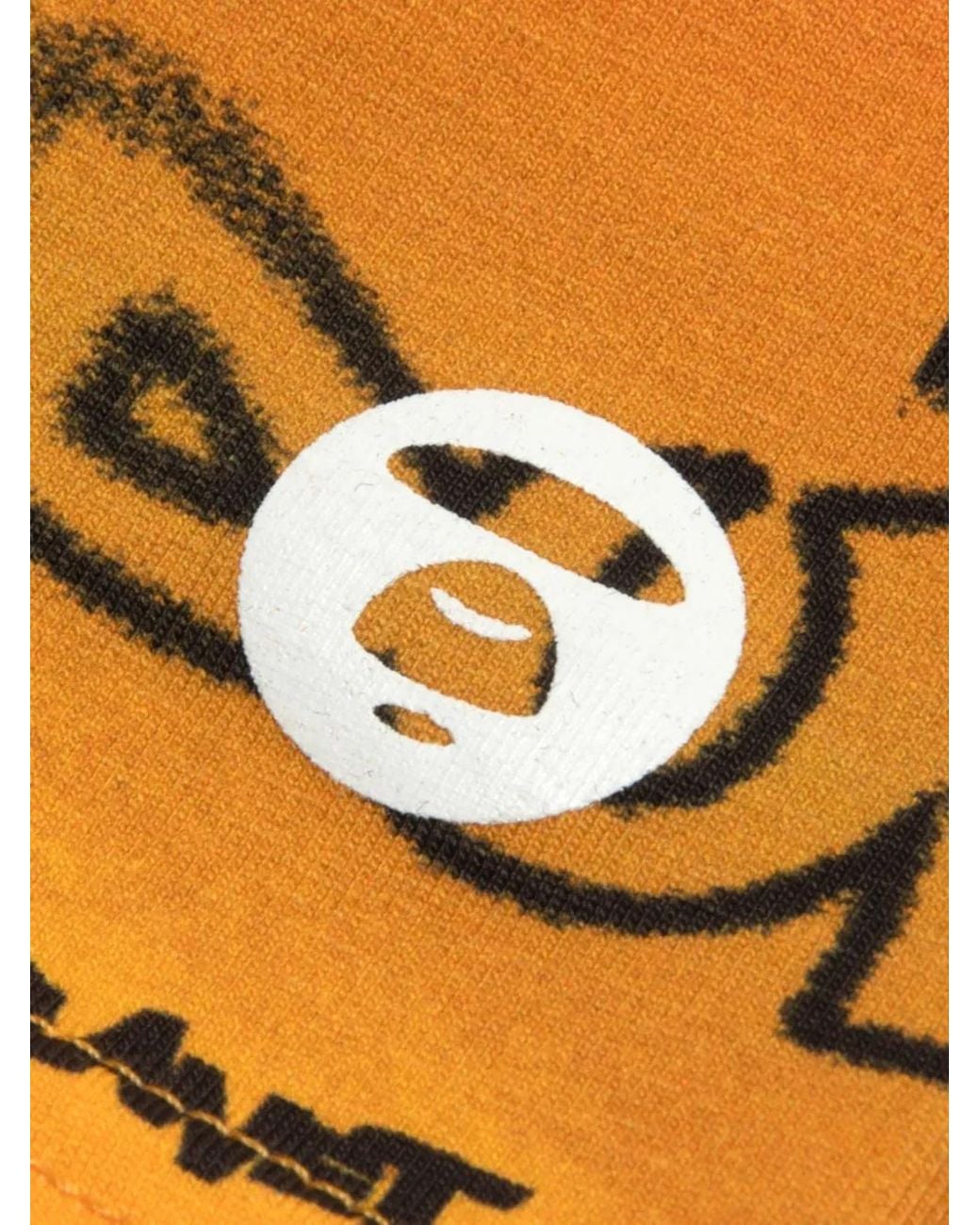 Aape By A Bathing Ape Orange Logo-Print Graffiti-Effect Boxers for men