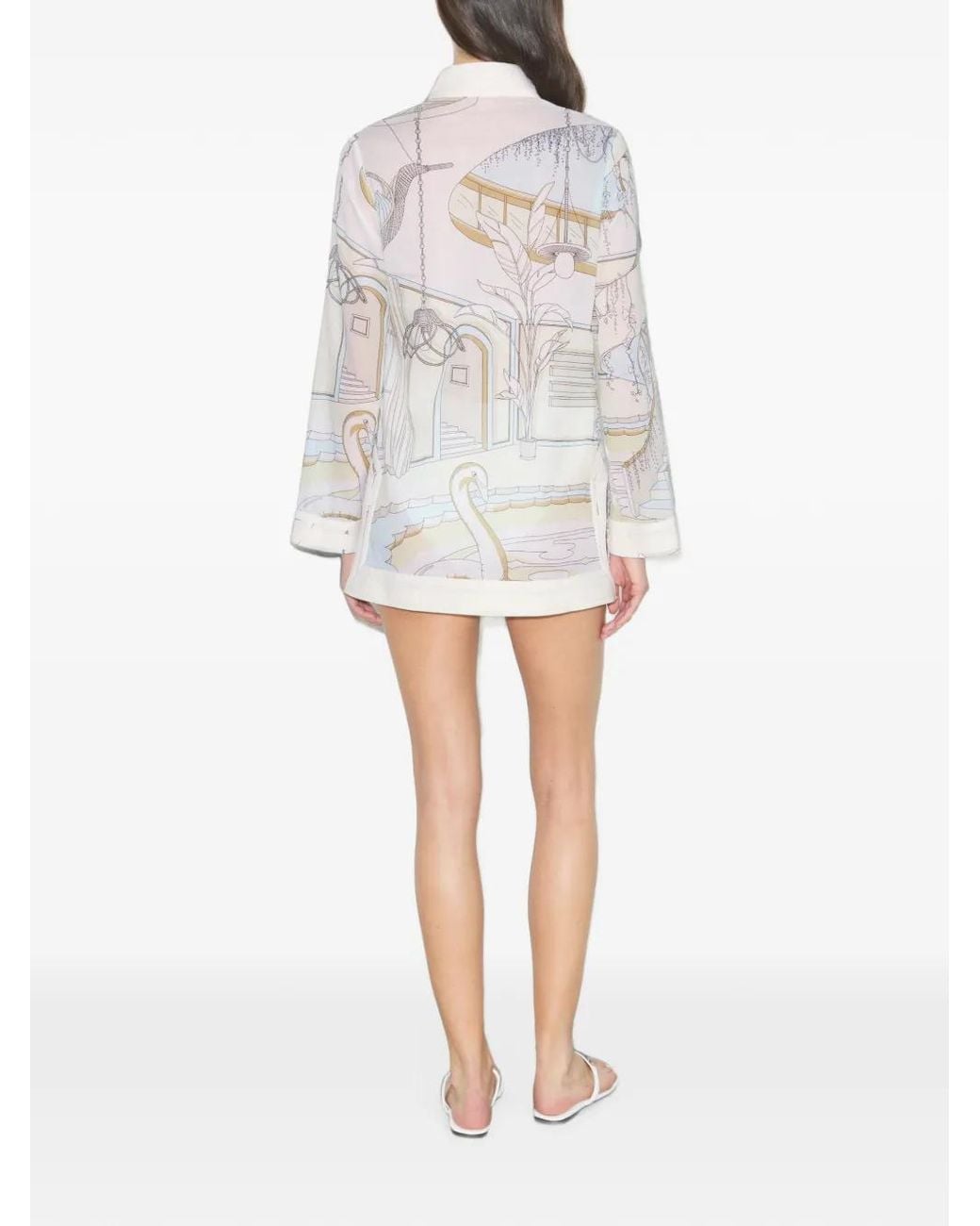 Tory Burch White Printed Tory Tunic