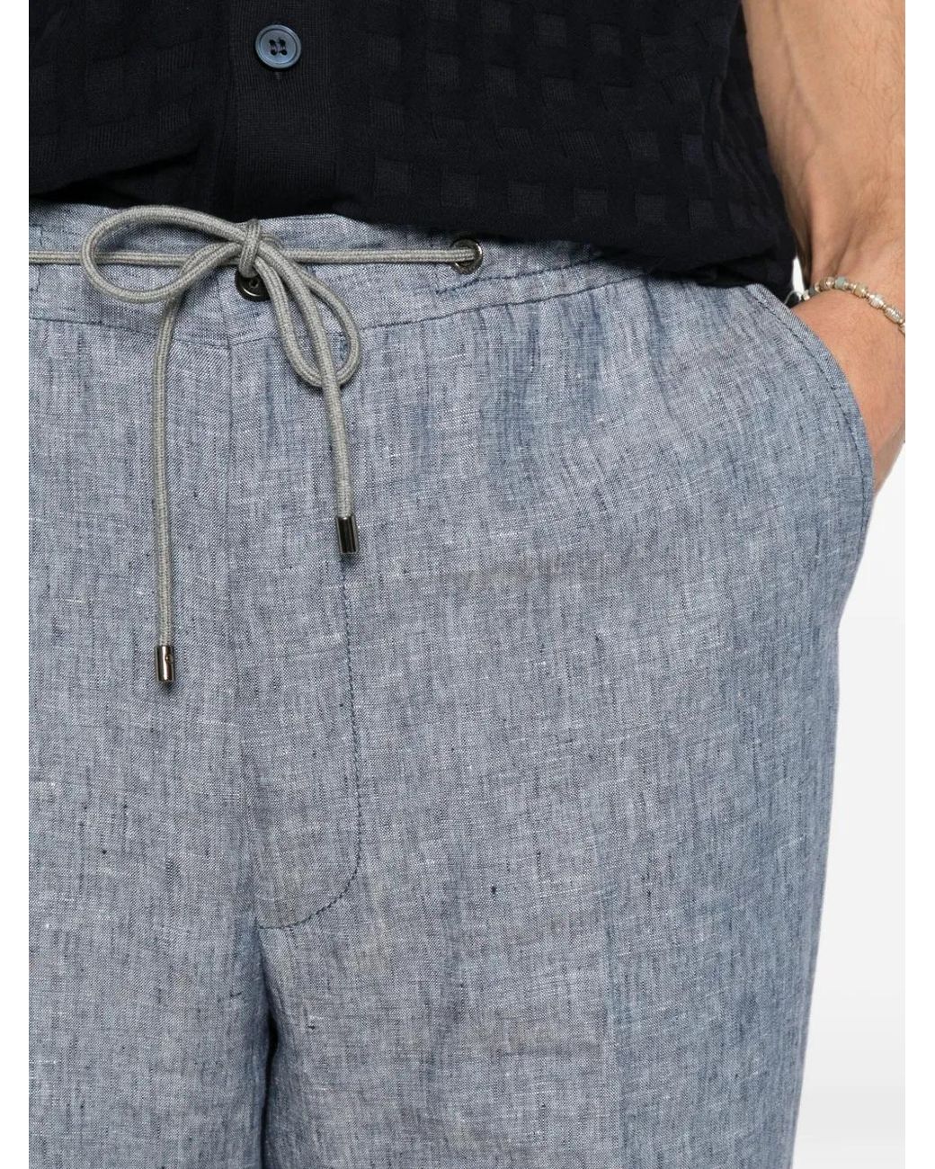 Corneliani Gray Pantalon Droit À Lien De Resserrage for men