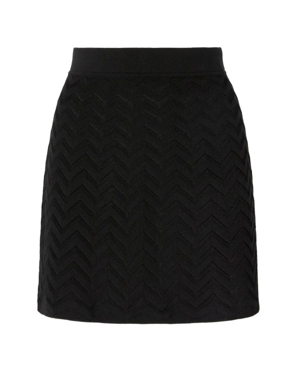 Missoni Black Chevron-Knit Mini Skirt
