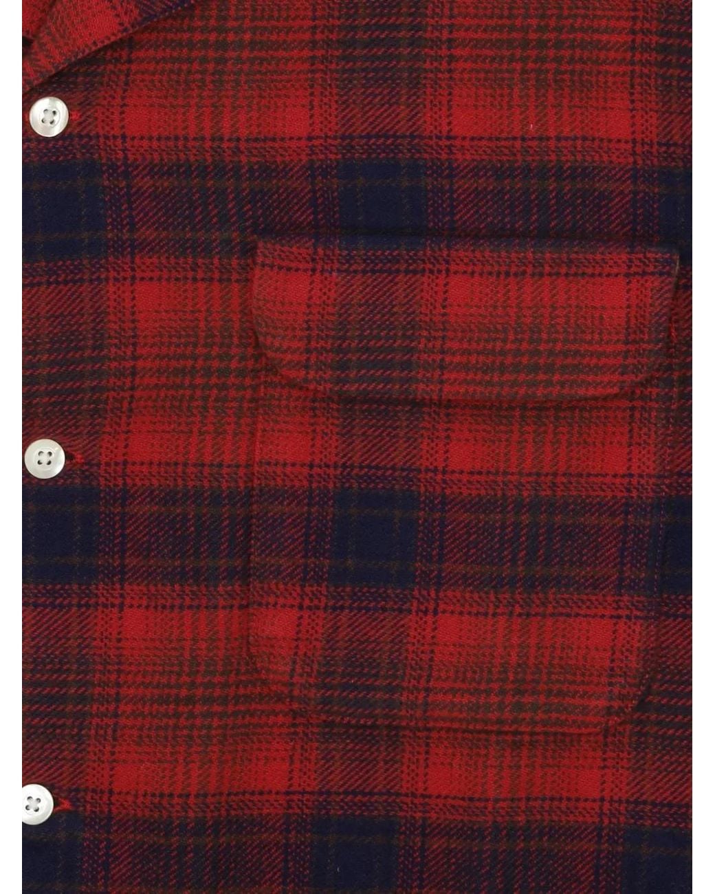 Fortela Red Surchemise Baker En Coton À Carreaux for men