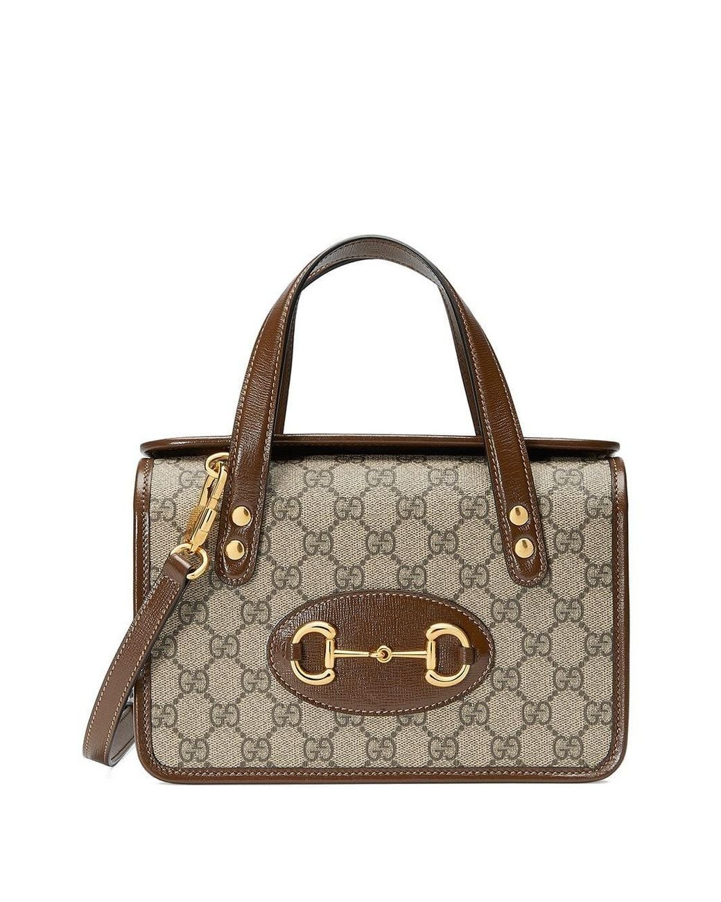 Gucci Leather Horsebit 1955 Mini Tote Bag in Brown - Lyst