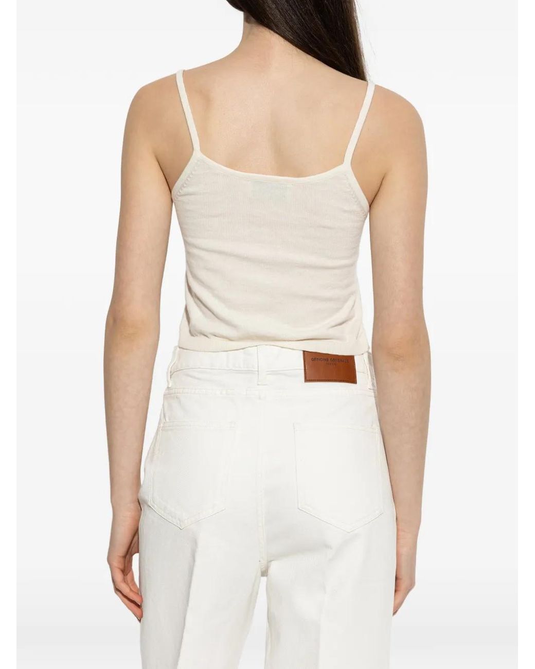 Officine Generale White Eliane Square-Neck Top