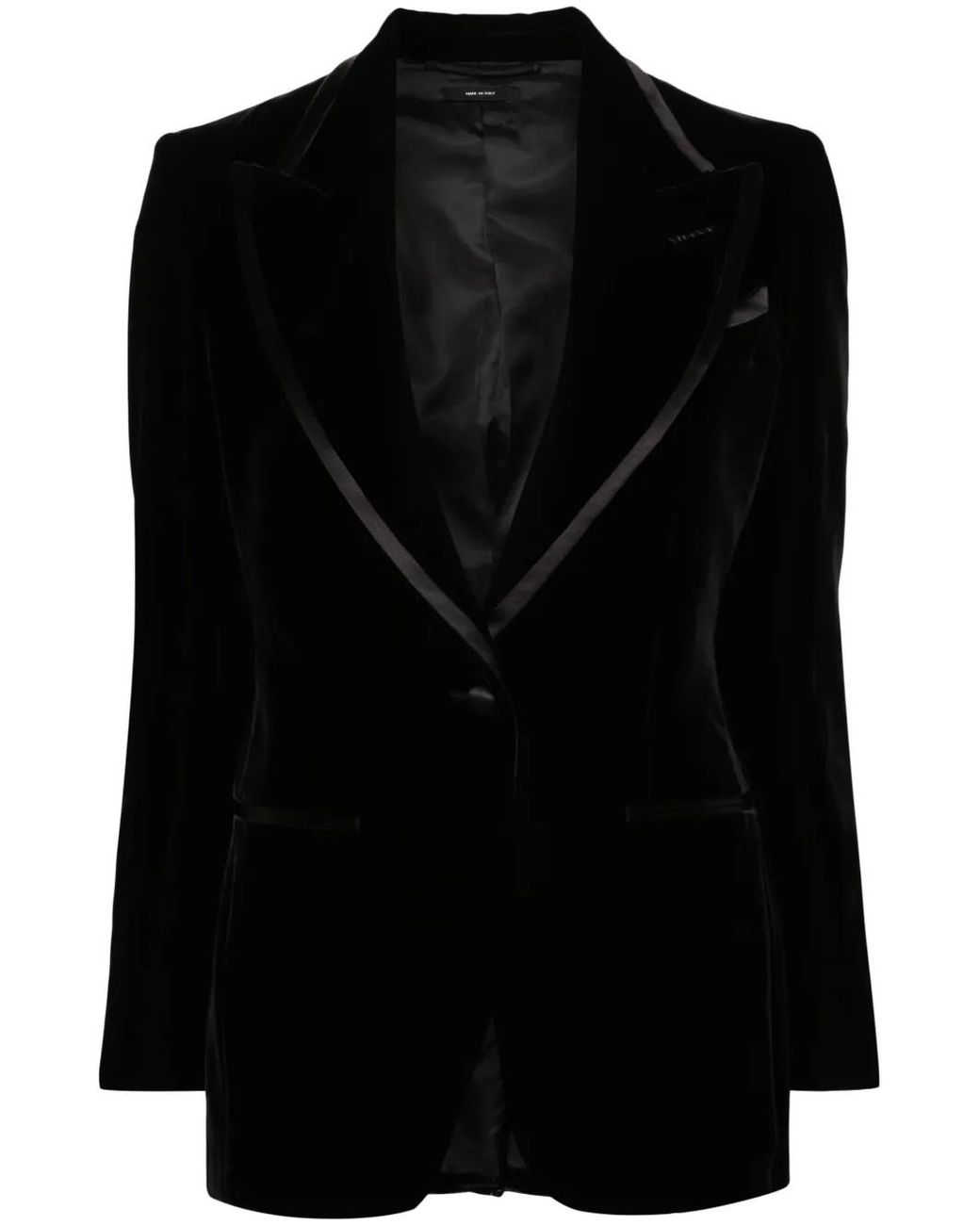 Tom Ford Black Single-breasted Velvet Blazer