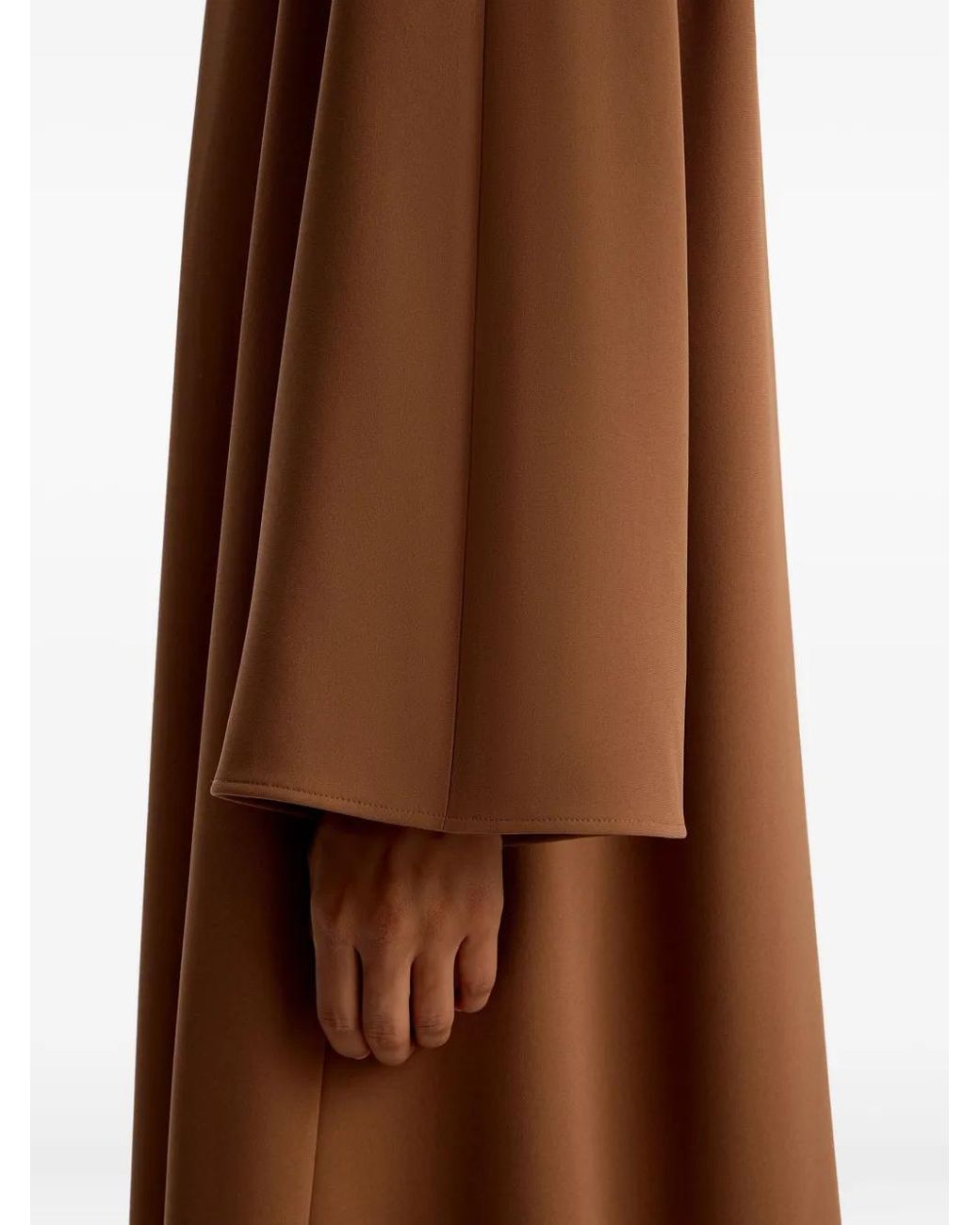 12 STOREEZ Brown High-Neck Pleated Maxi Dress