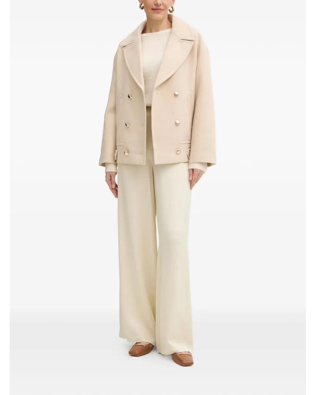 Morgan Natural Double-Breasted Coat