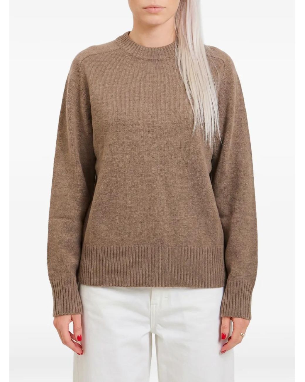 Loulou de Saison Brown Baltra Ribbed-Trim Sweater