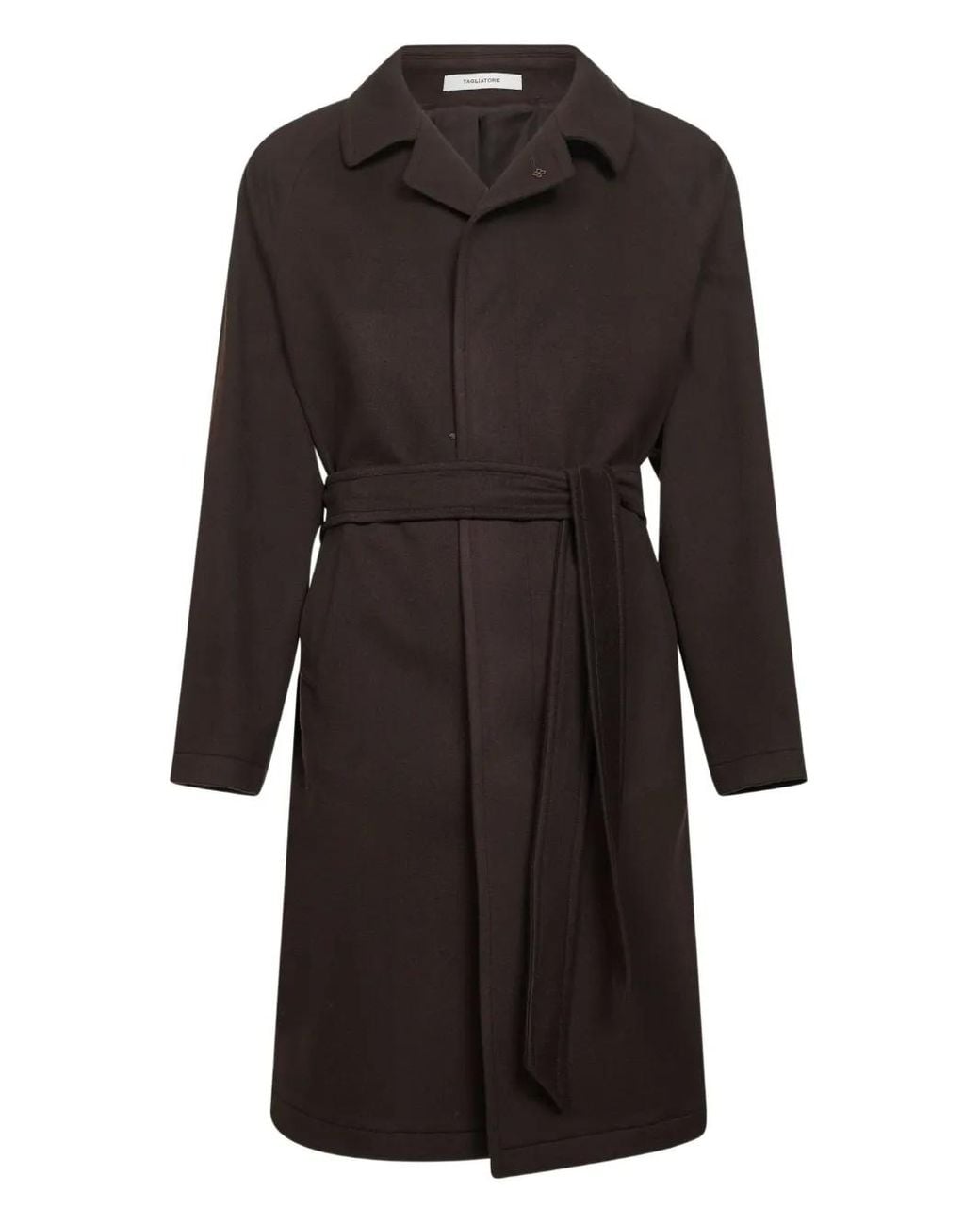 Tagliatore Black Wool And Cashmere Salomons Wrap Coat for men