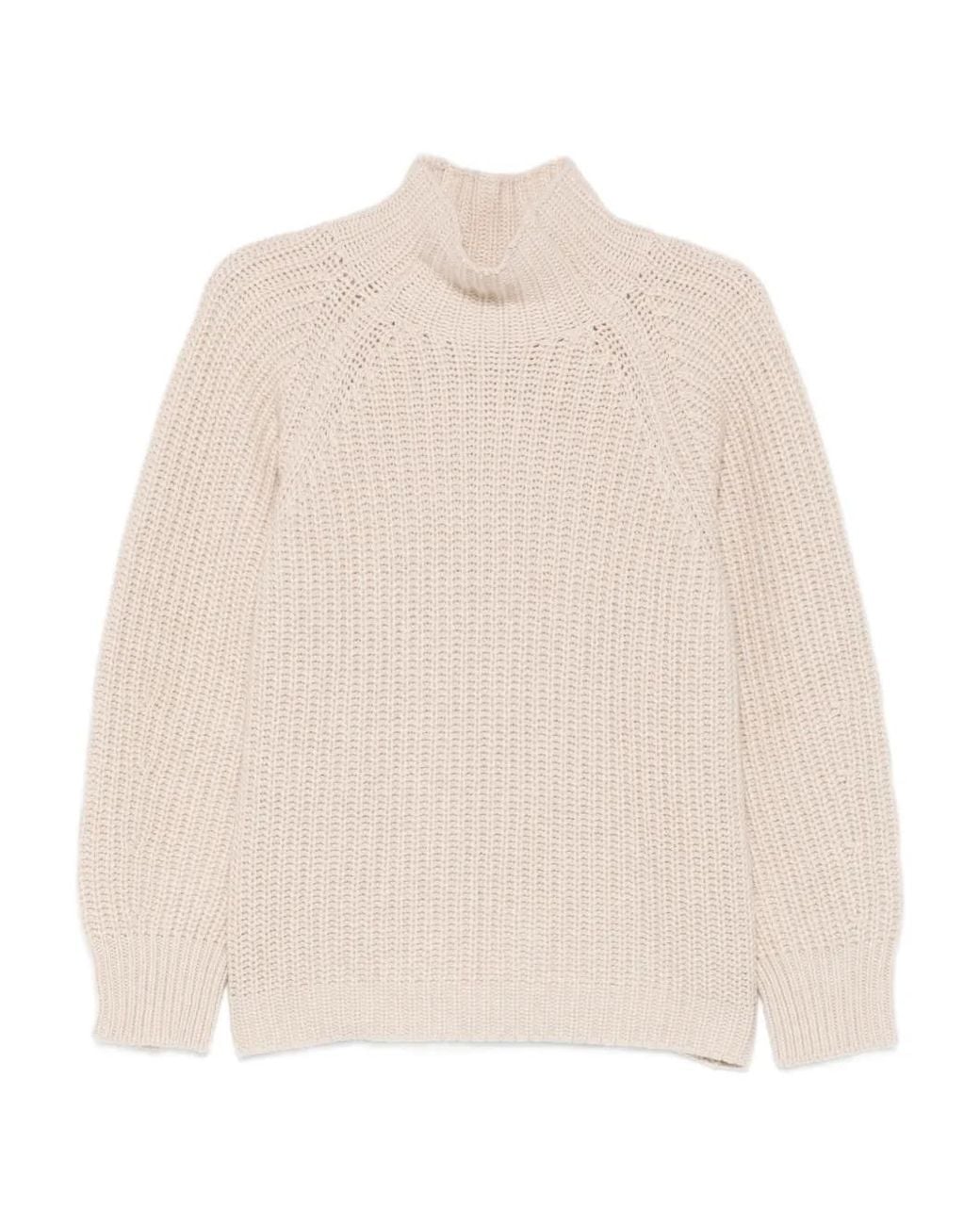 Liviana Conti Natural High-Neck Knitwear
