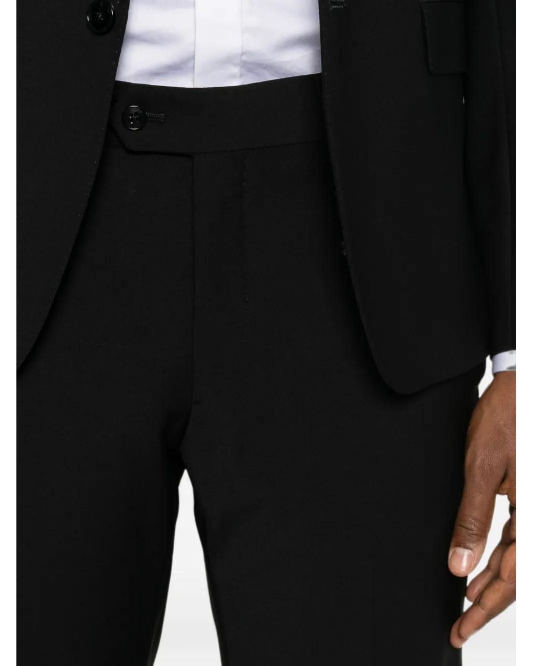 Brian Dales Black Long-Sleeve Buttoned Suit for men