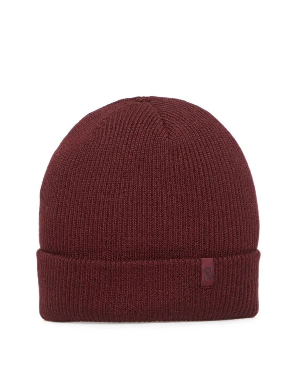 On Shoes Red Ribbed-Knit Wool Beanie Hat