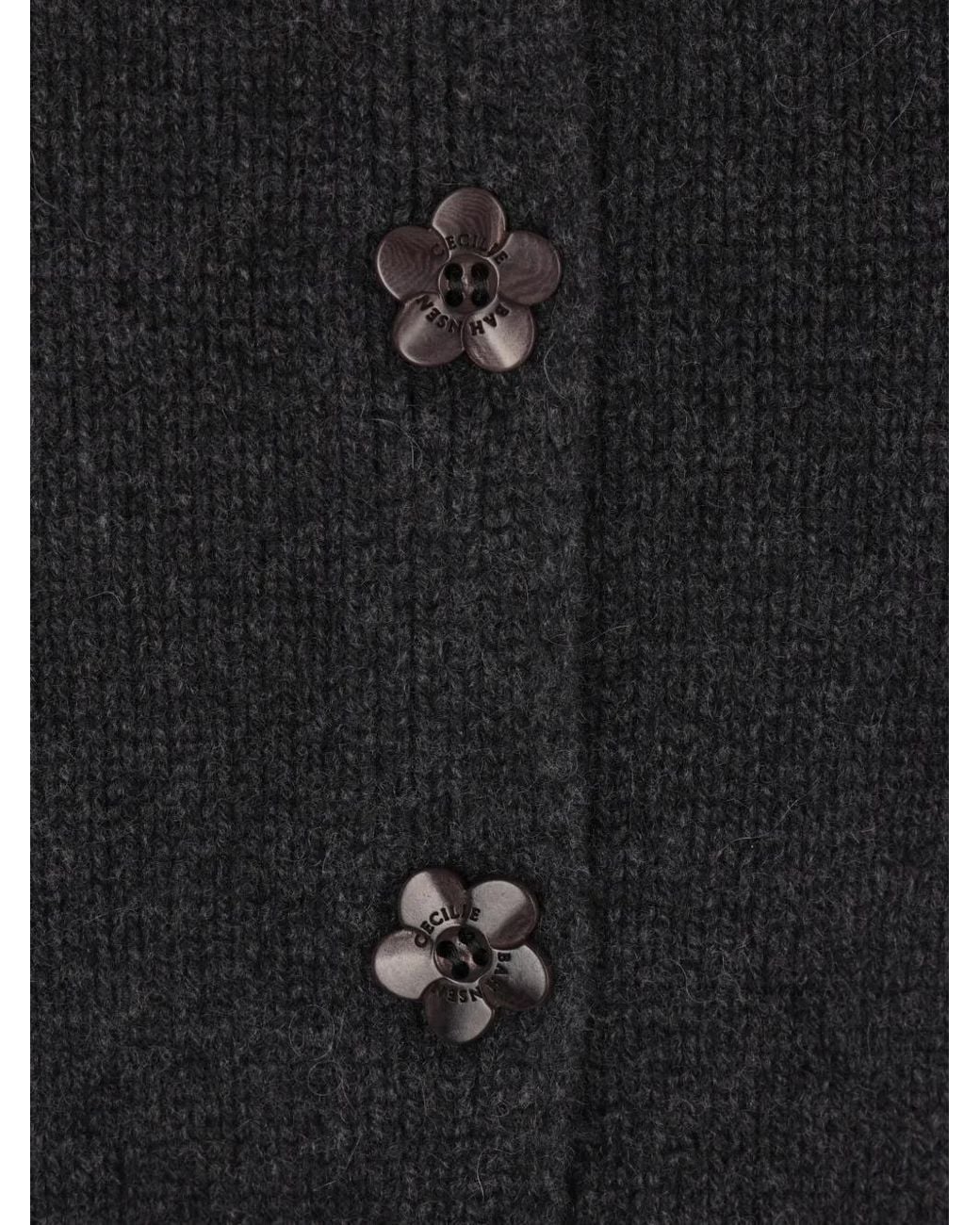 CECILIE BAHNSEN Black Ruffled-Peplum Crew-Neck Gilet