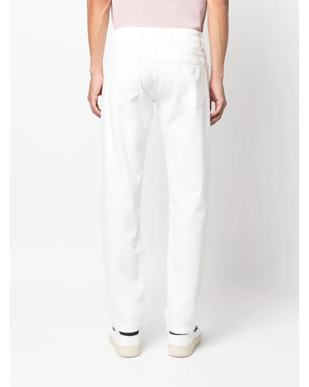 Eleventy White Straight-Leg Denim Jeans With Design for men