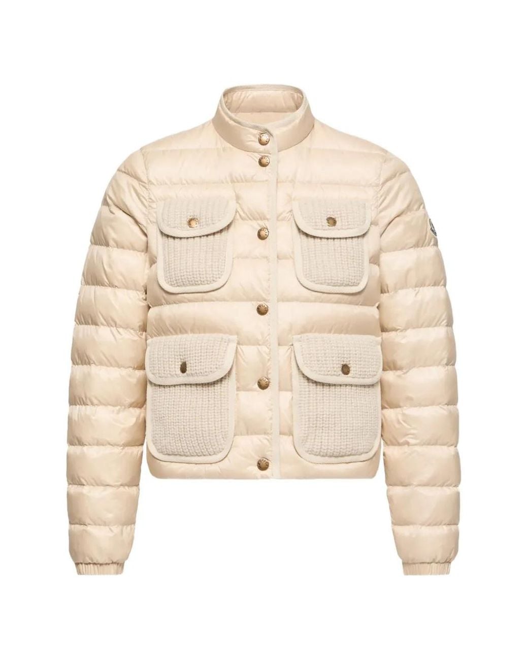 Moncler Natural Furet Textured-Panel Jacket
