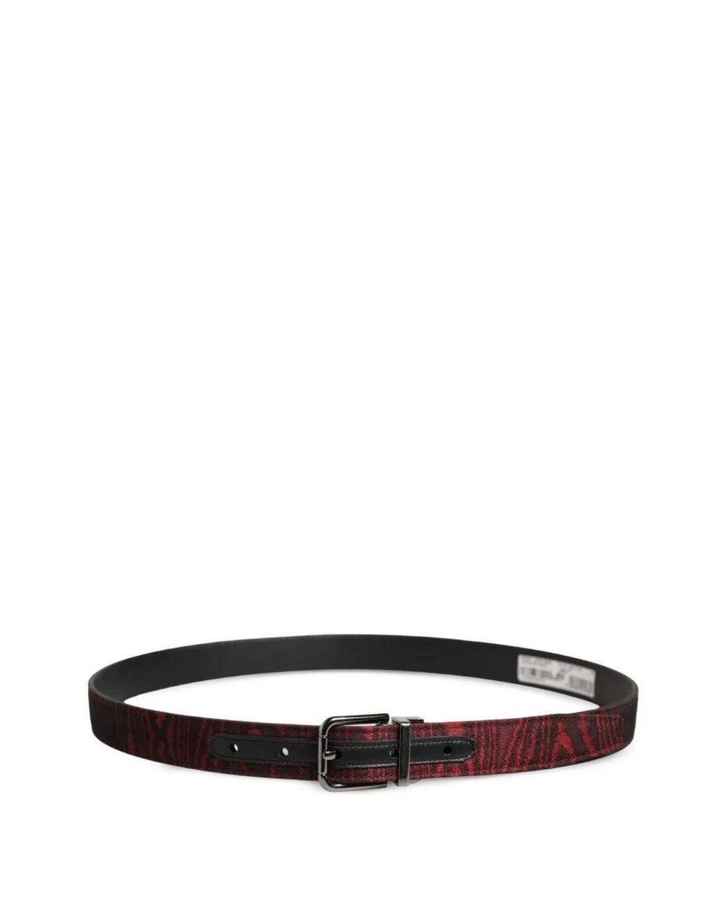 Dolce & Gabbana White Jacquard Metal-Buckle Belt for men