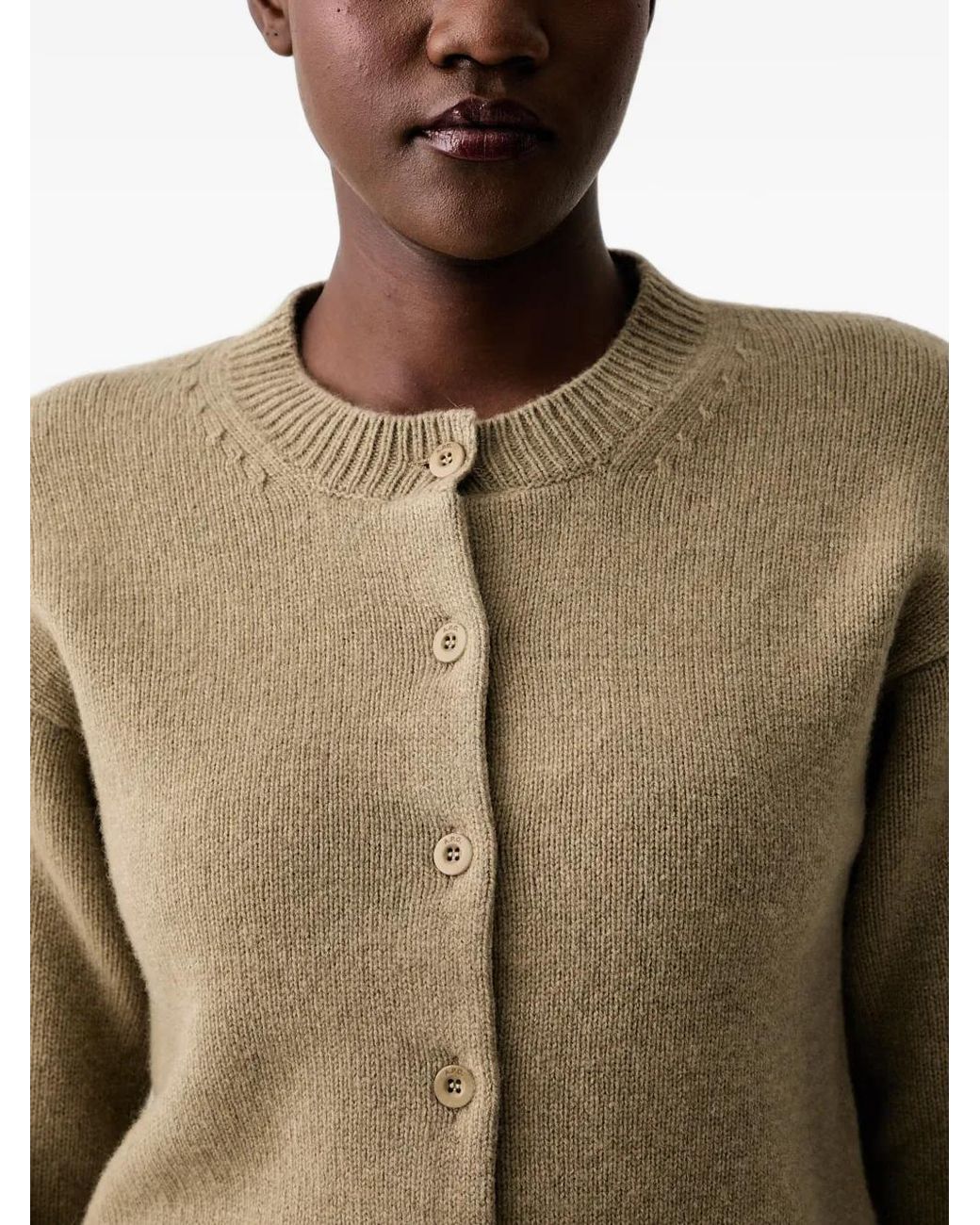 A.P.C. Natural Cardigan À Logo Brodé Lila