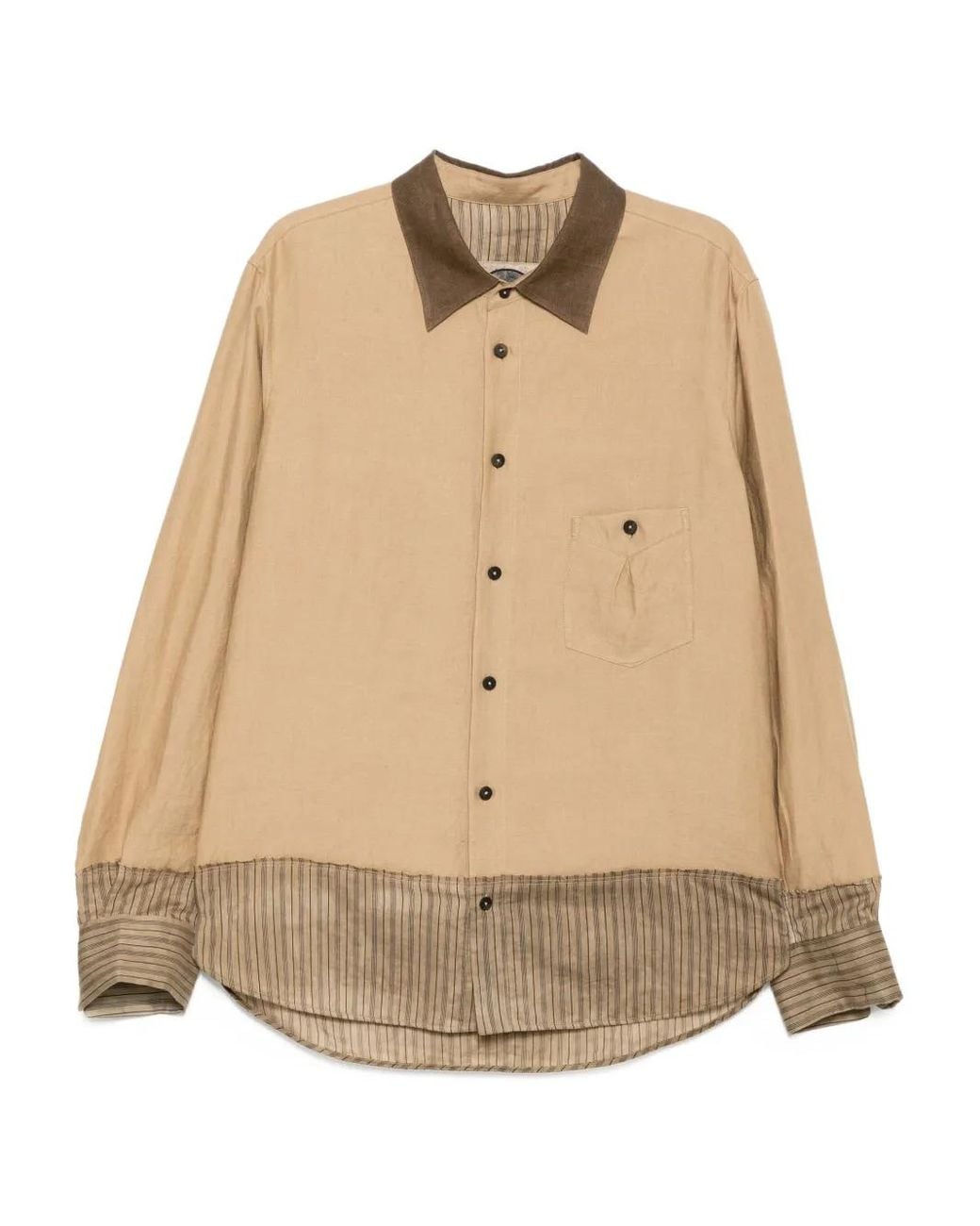 Camicia A Righe di Ziggy Chen in Natural da Uomo
