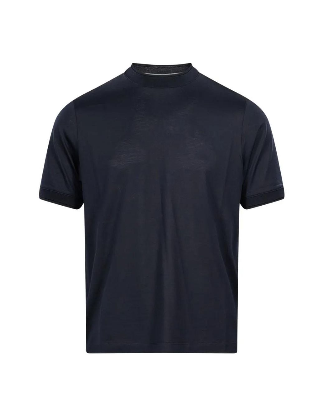 Canali Blue Mock-Neck T-Shirt for men