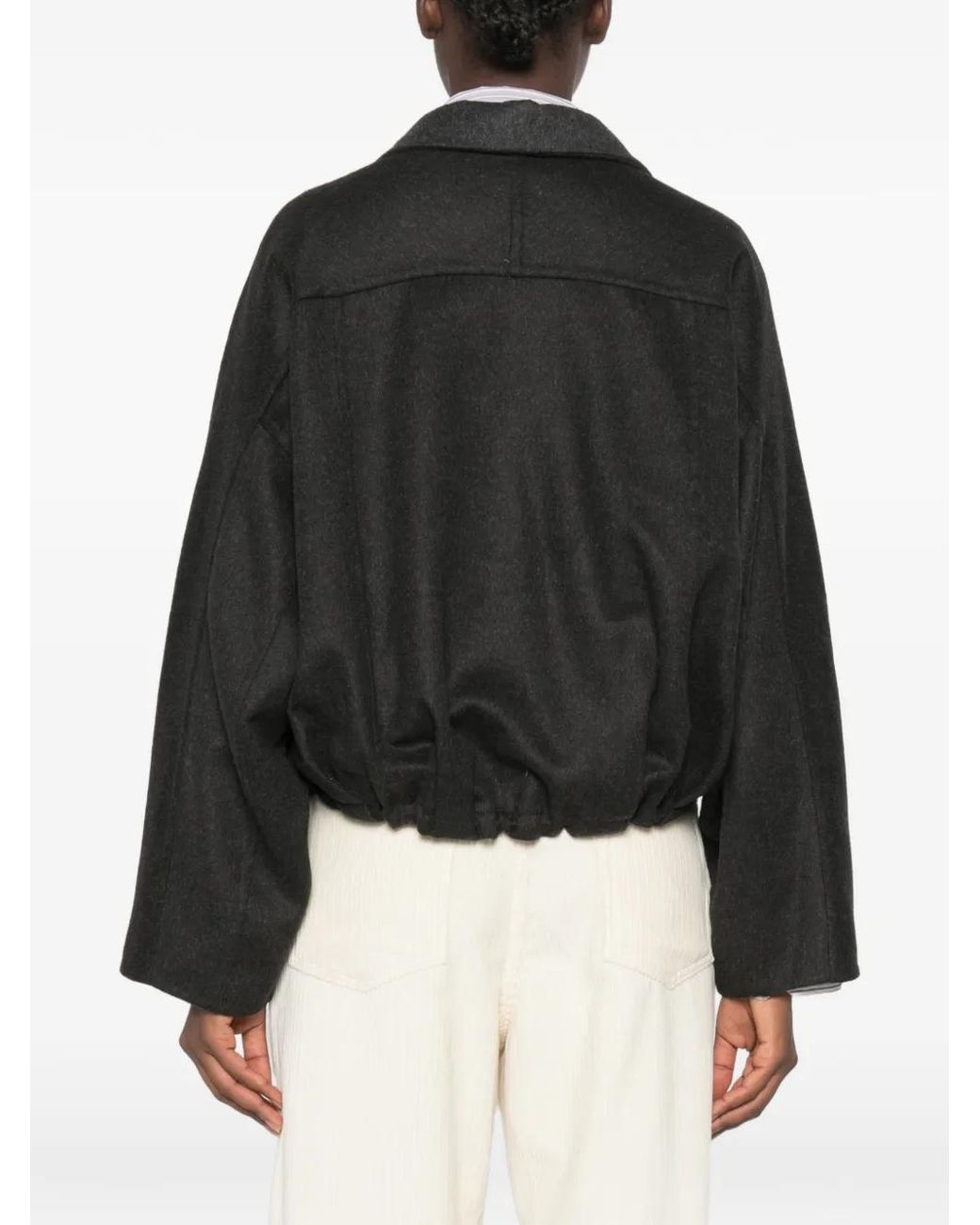 Brunello Cucinelli Black Hand-Crafted Bomber Jacket