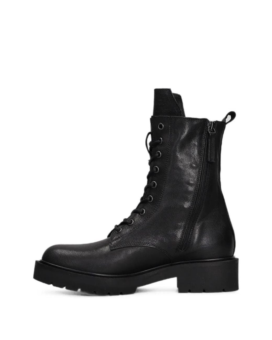 Julie Dee Black Lace-Up Combat Boots
