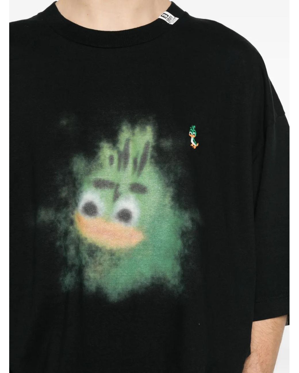 Maison Mihara Yasuhiro Black Leon Printed T-Shirt for men