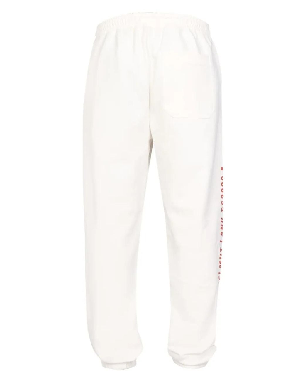 Helmut Lang White Drawstring Graphic Pants for men