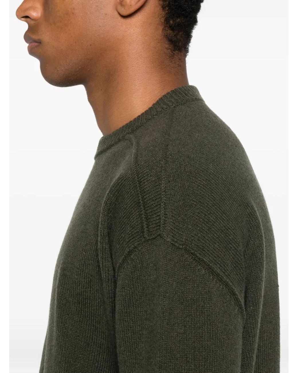 Rick Owens Green Round-Neck Sweater for men