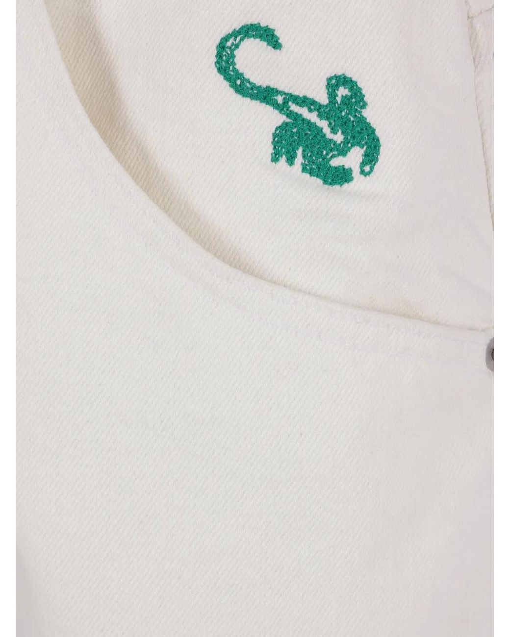 Cherry World White Embroidery-Detail Jeans for men