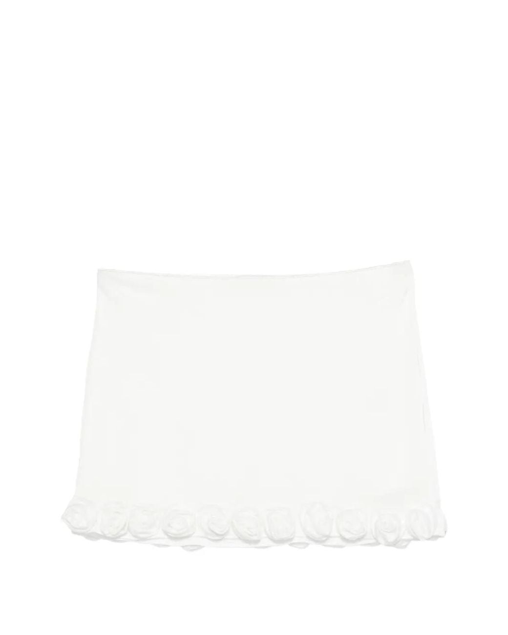 Oseree White Bridal Rose Skirt