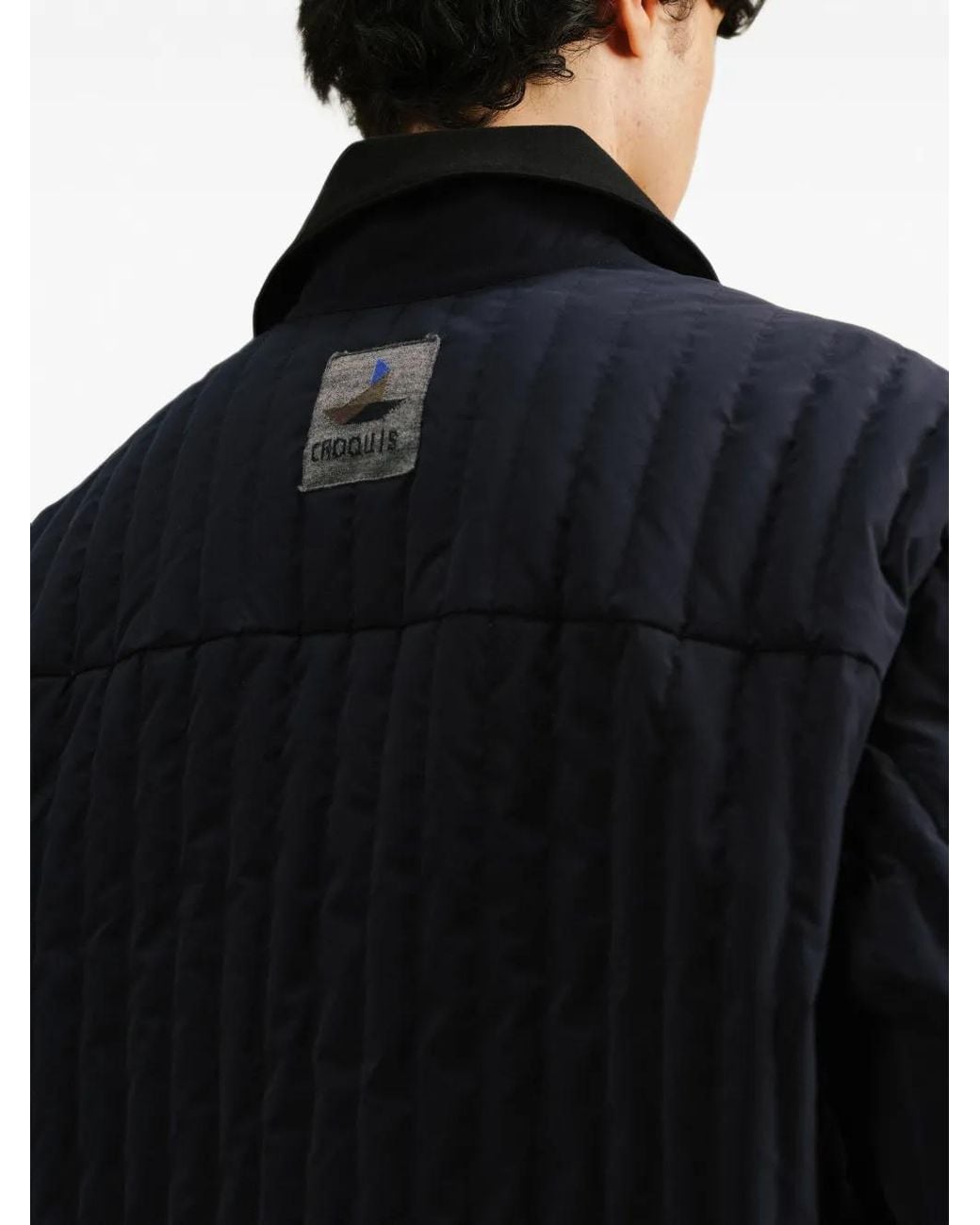 CROQUIS Black Vertical-Quilted Down Jacket for men