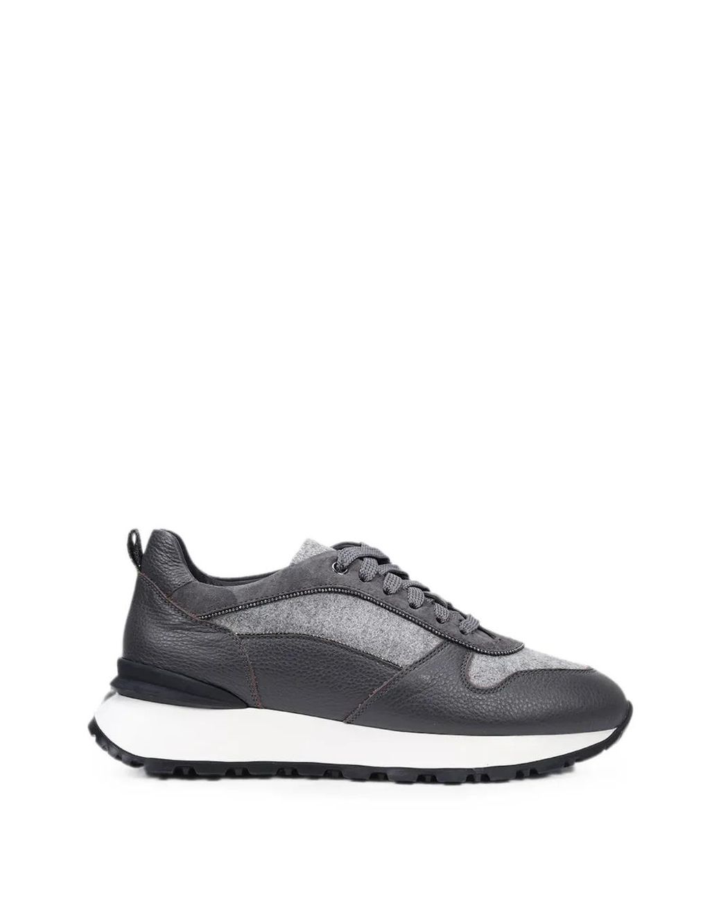 Doucal's White Panelled Low-Top Sneakers