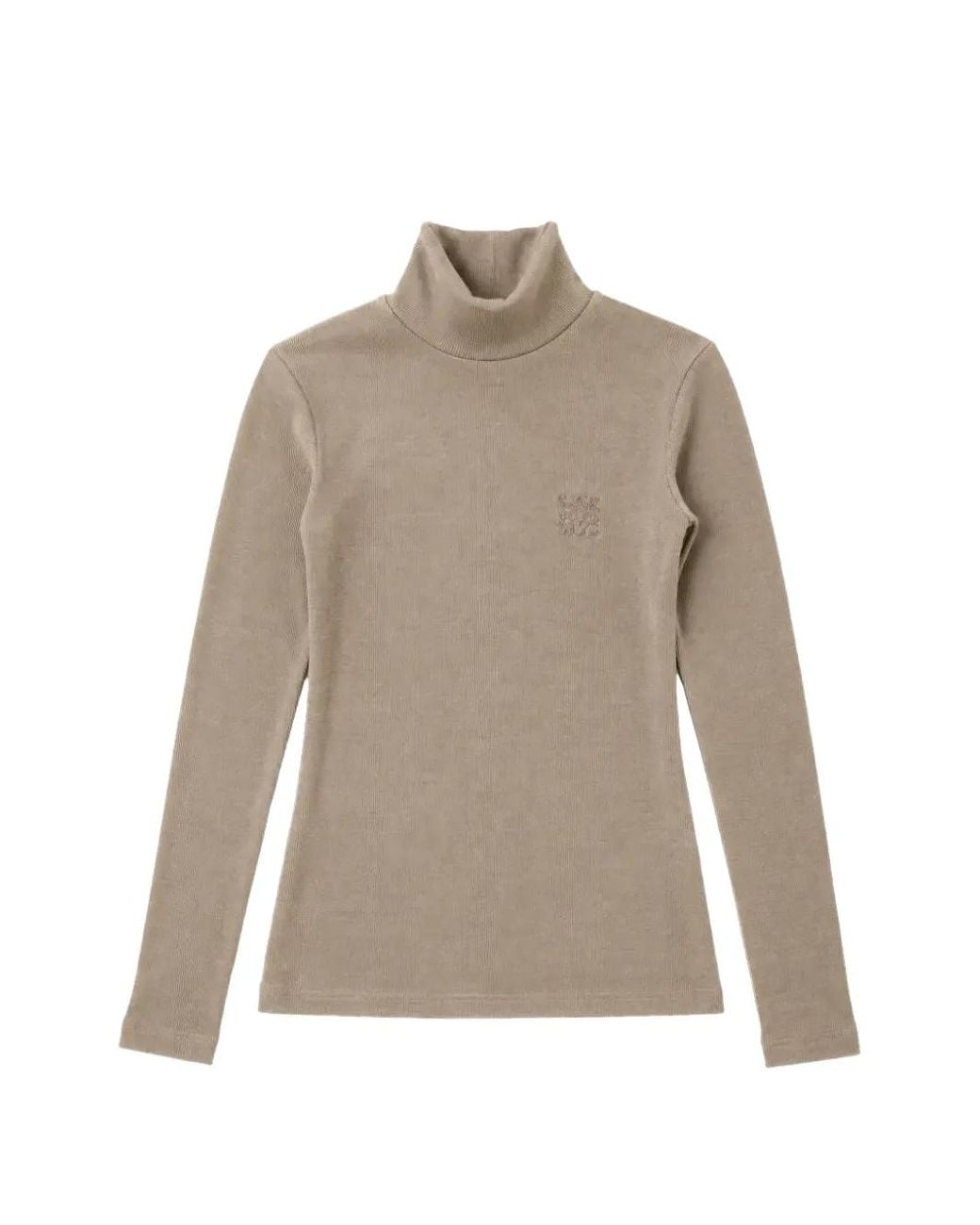 Max Mara Natural Ribbed-Knit Roll-Neck Sweater