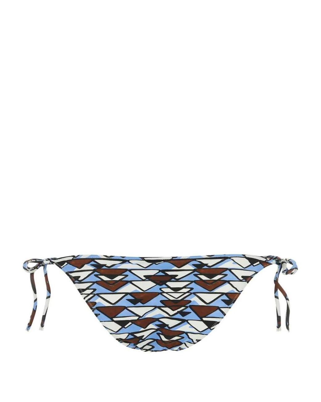 Prada White Geometric-Print Bikini Bottoms