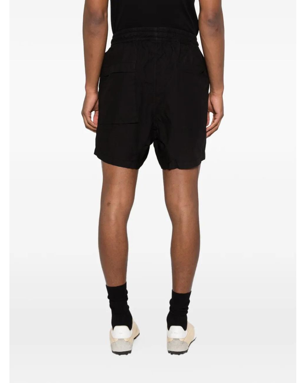 Thom Krom Black Marble-Print Drop-Crotch Shorts for men