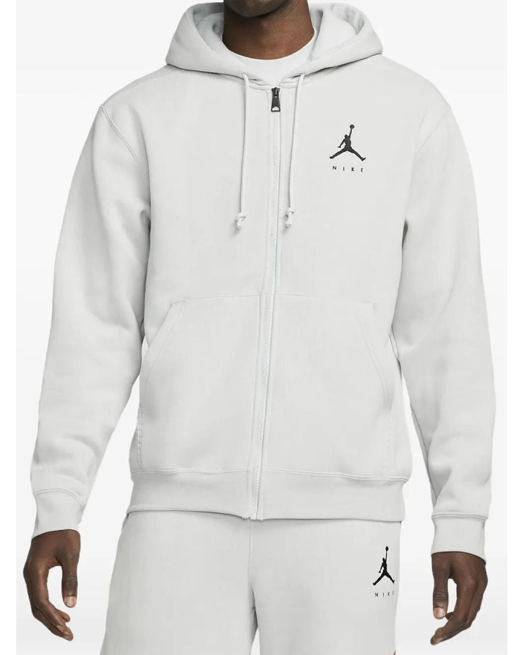 Nike Gray Jumpman Zip-Up Hoodie for men