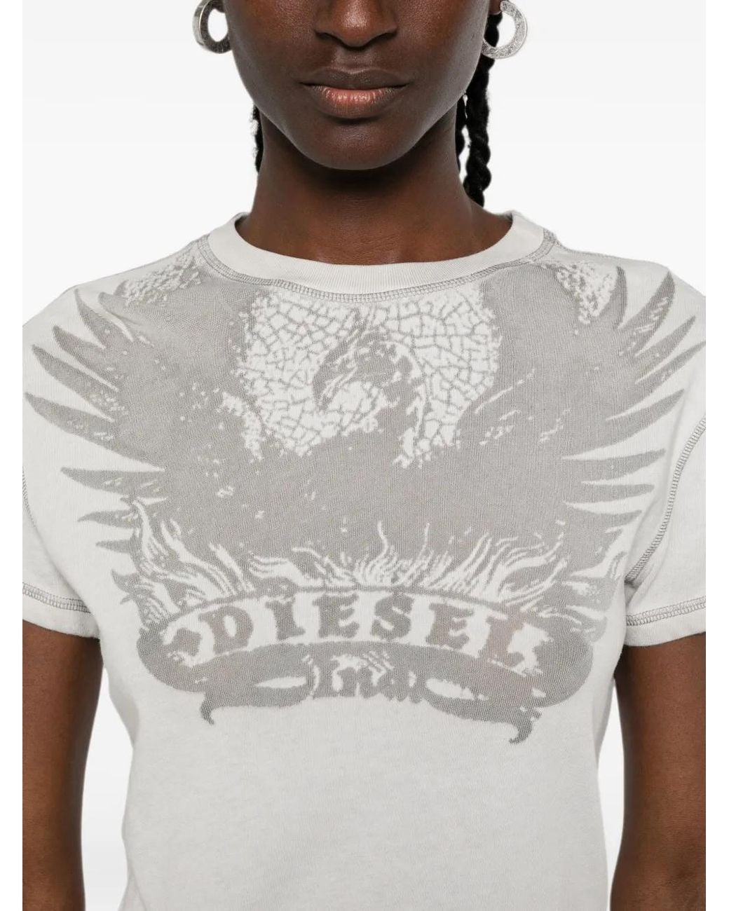 DIESEL Gray T-Ila-Aa7 Graphic-Print T-Shirt