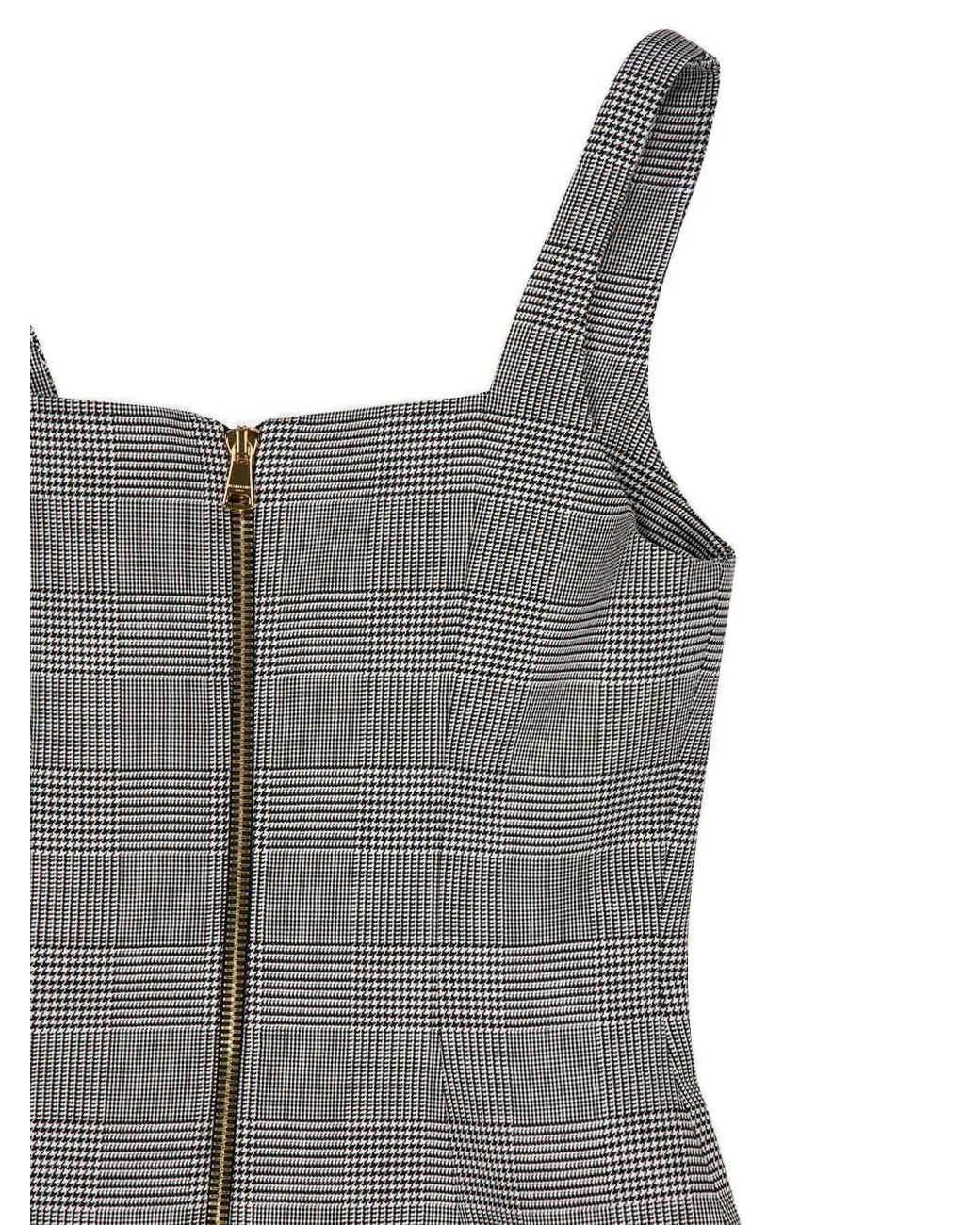 Balmain Gray Sleveless Mini Dress