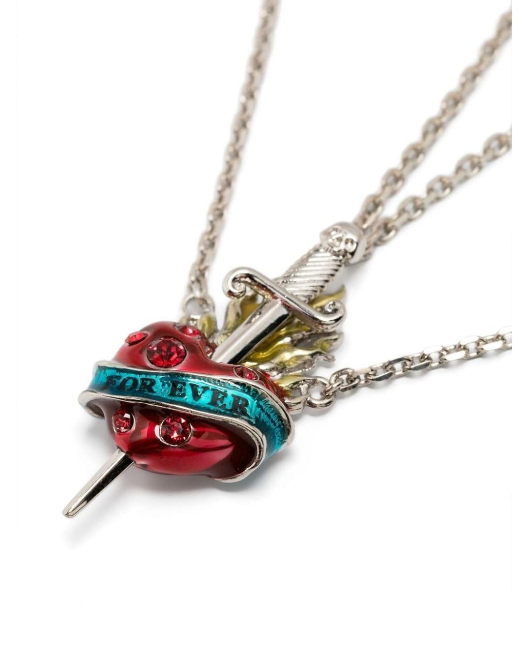 Jean Paul Gaultier The Heart Chain Necklace in Metallic | Lyst