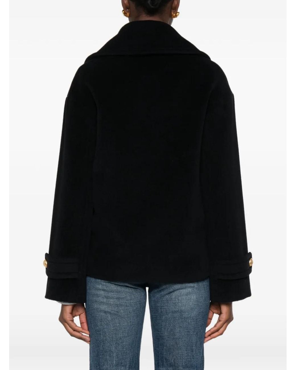 Tagliatore Black Sheila Double-Breasted Pea Coat