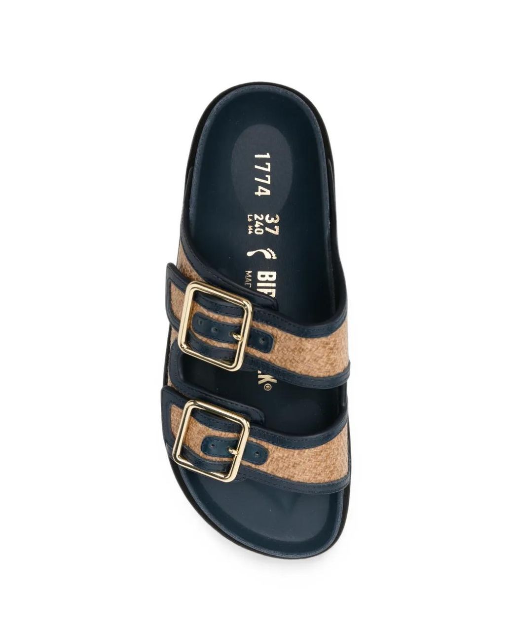 Birkenstock White Sandales Effet Raphia À Boucle