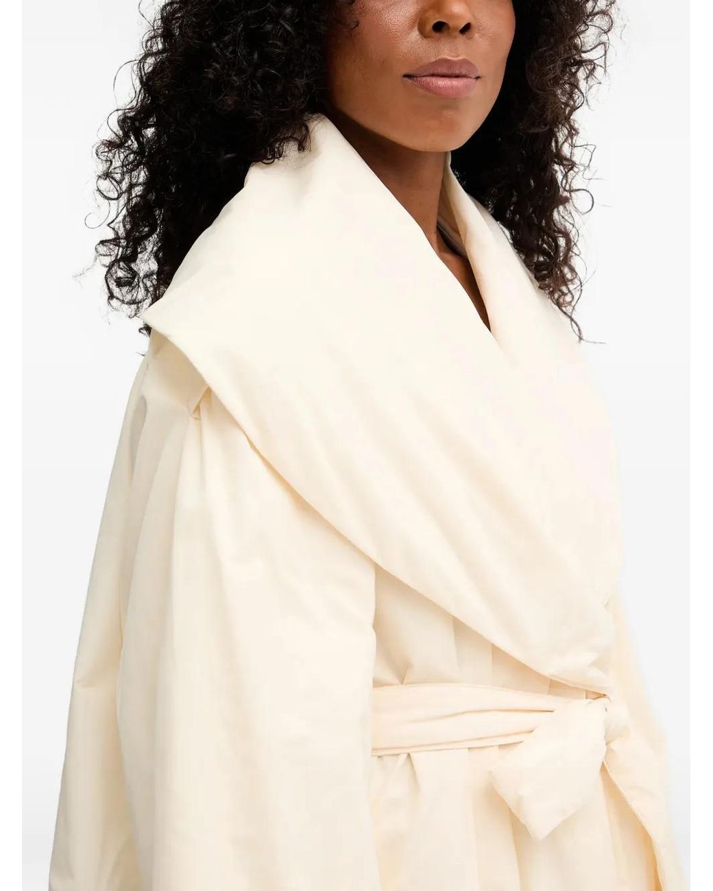 Liviana Conti Natural Owen Shawl-Collar Belted Coat
