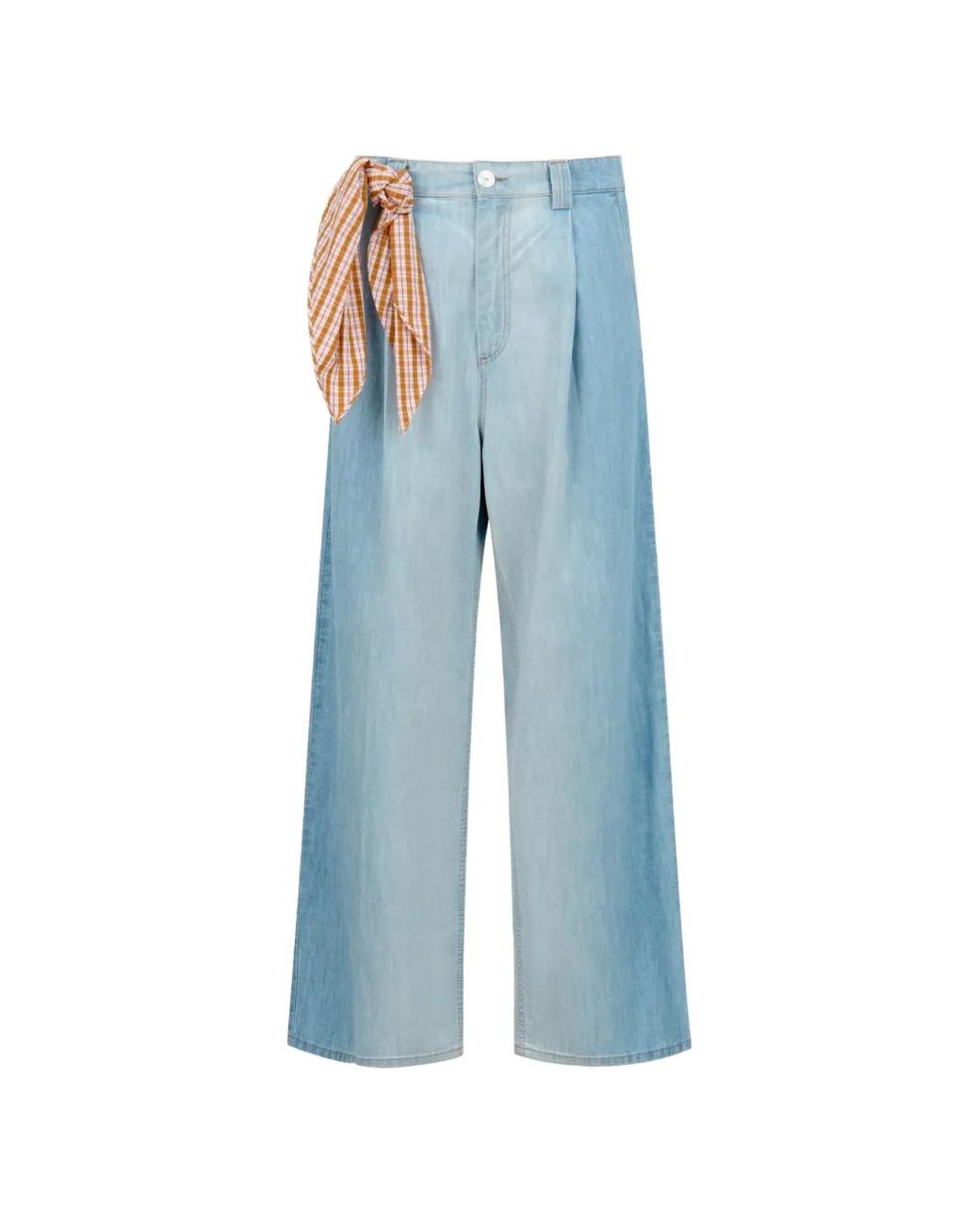 Marni Blue Chambray Jeans With Foulard for men