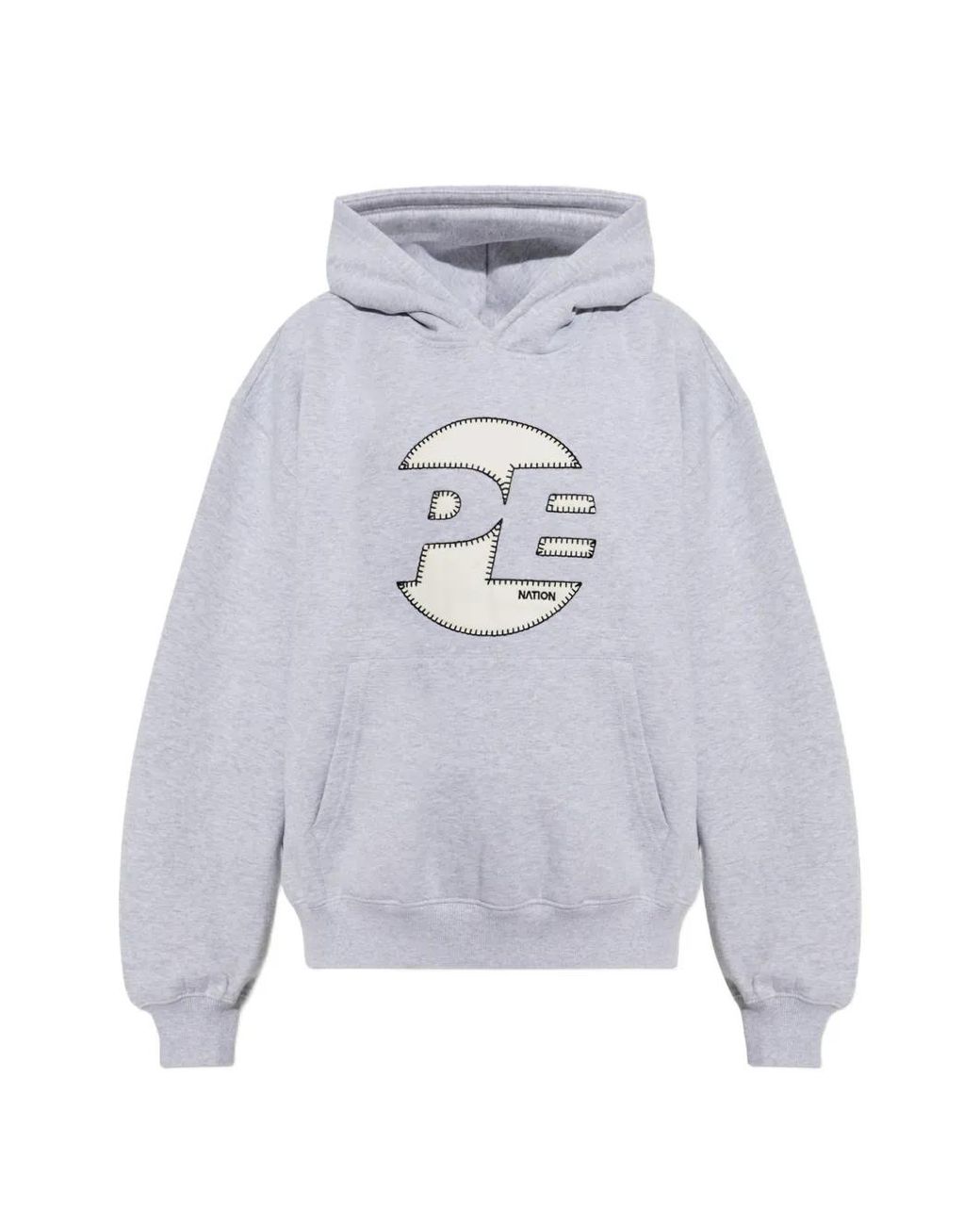 P.E Nation White Voltage Logo-Patch Hoodie