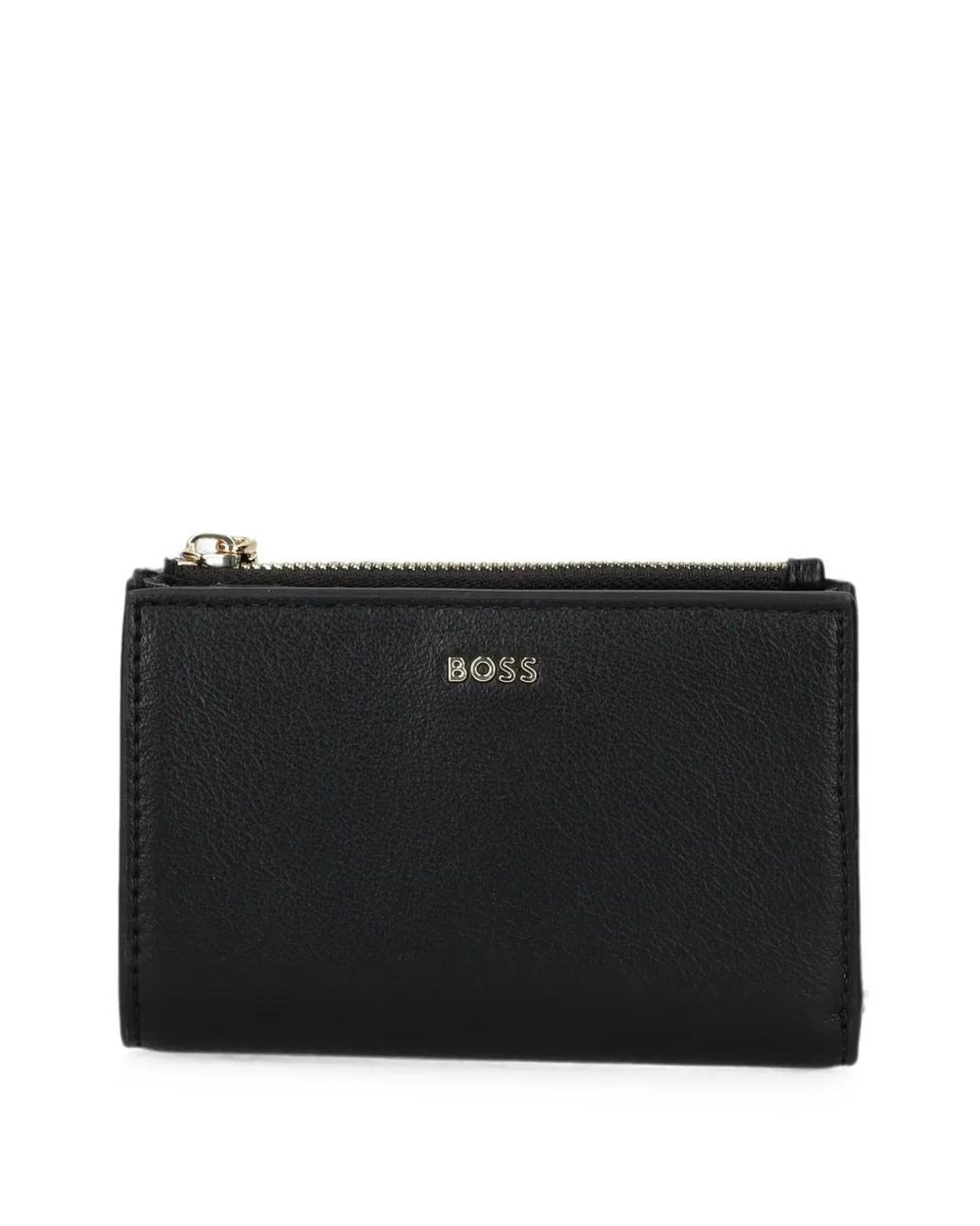 Boss Black Logo-Plaque Bi-Fold Wallet for men