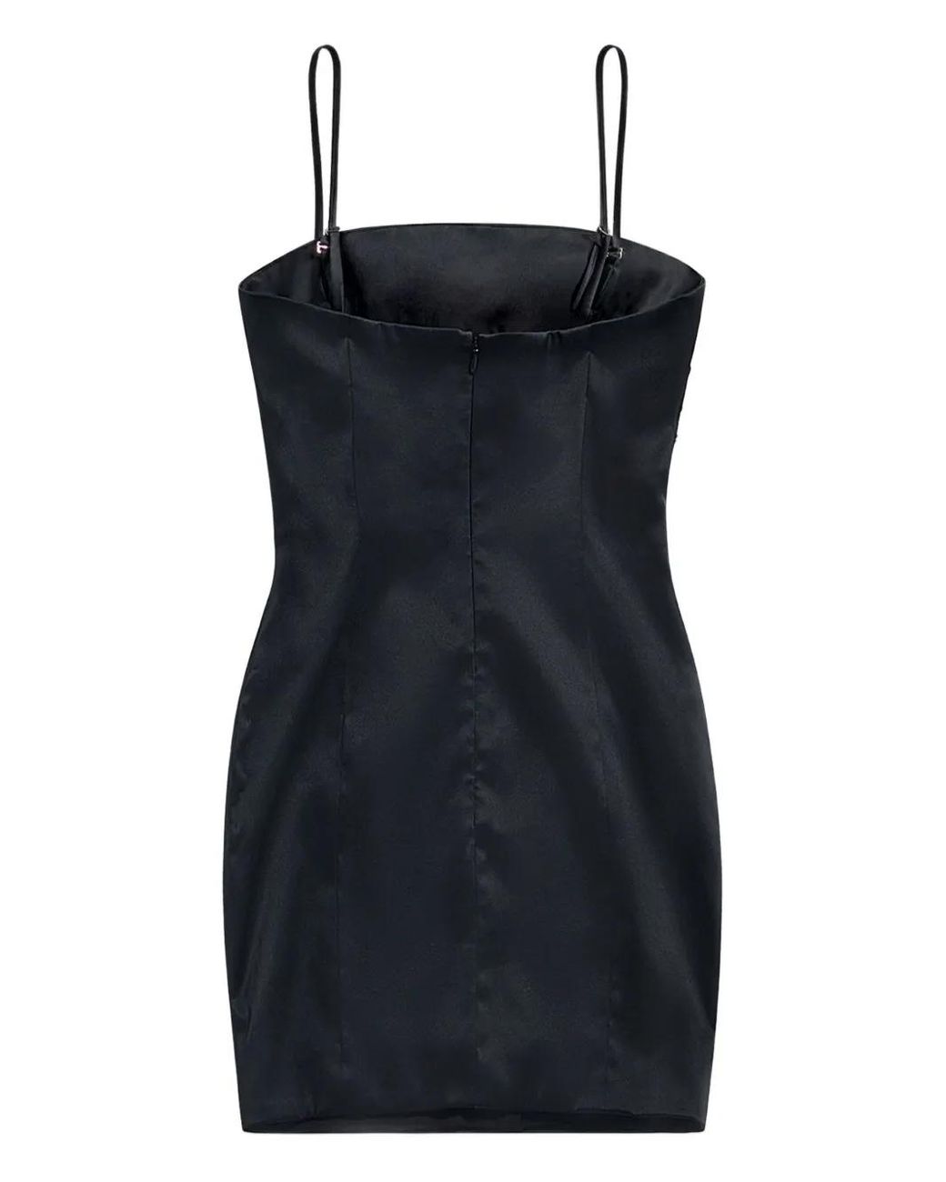 Area Black Embroidered Mini Dress