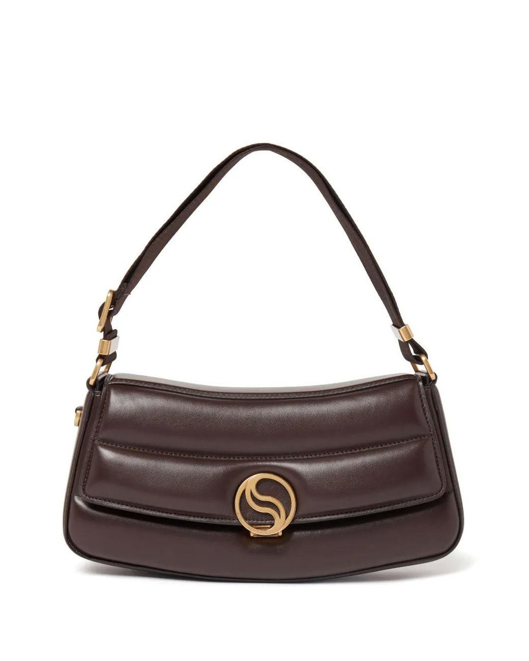 Stella McCartney Brown S-Wave Padded Shoulder Bag
