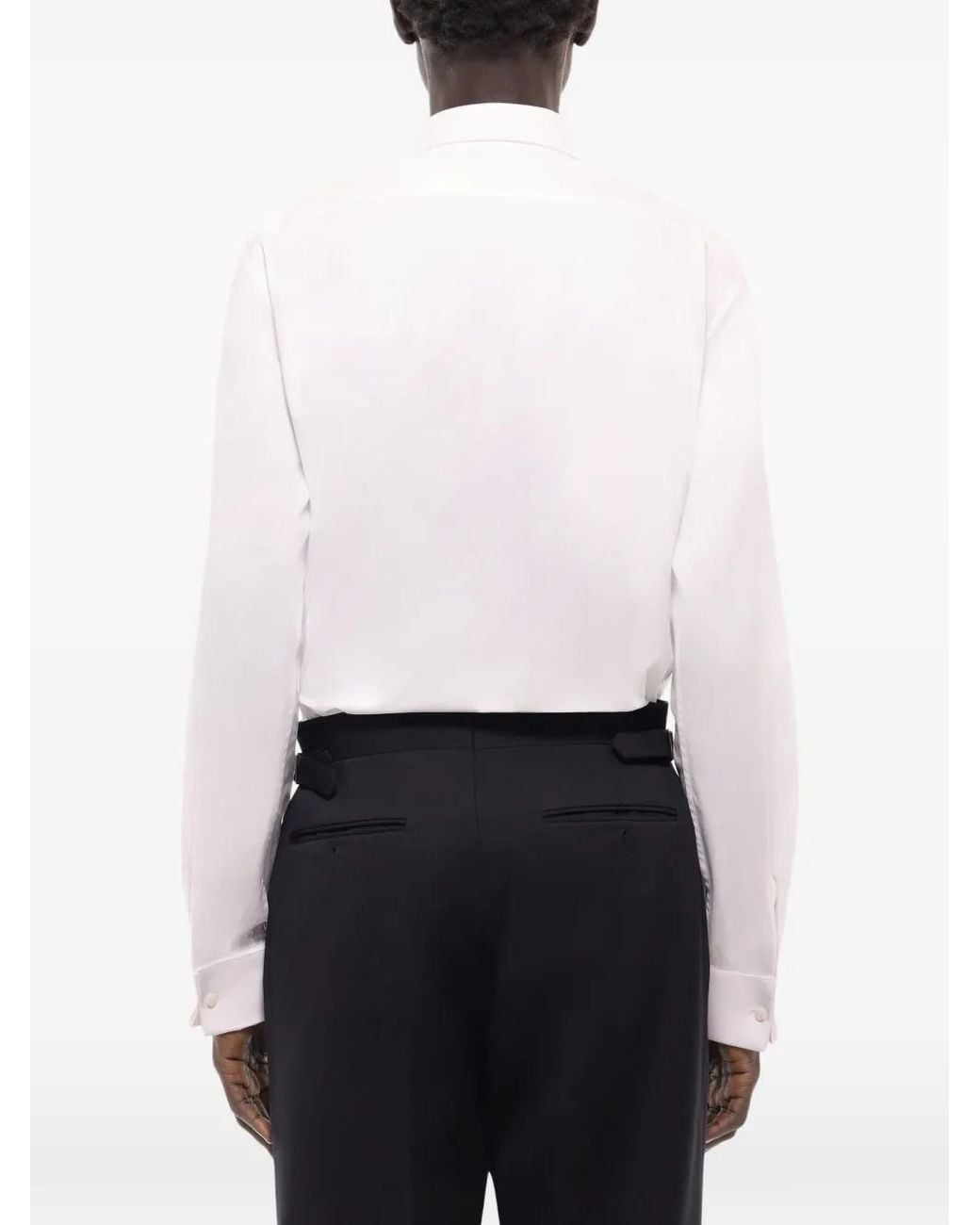 Fursac White Honeycomb-Textured Bib-Panel Slim-Fit Shirt for men
